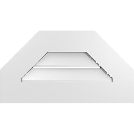 Ekena Millwork Octagonal Top Surface Mount PVC Gable Vent: Functional, w/ 3-1/2"W x 1"P Standard Frame, 22"W x 12"H GVPOT22X1201SF